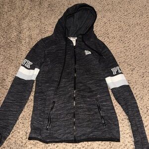 PINK Victoria's Secret Charcoal Zip-Up Hoodie